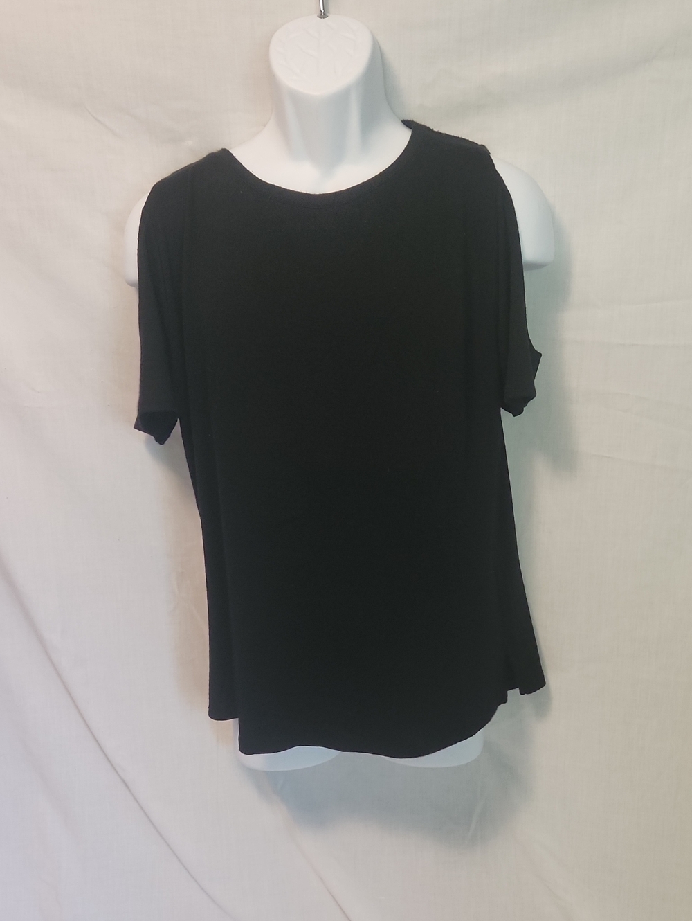 rag & bone Black Cold-Shoulder Short Sleeve Top